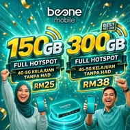 ✅ 300GB HANYA RM38 ✅🔥 FULL HOTSPOT🔥📶 BeONE/B1 MOBILE 5G/4G⚡📞 Unlimited Call🔄 Kekal No Lama (MNP) / 📱