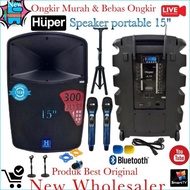 SOUND SPEAKER AKTIF WIRELESS PORTABLE HUPER JL 15 INCH ORIGINAL RESMI