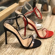 ฤดูร้อน สวย โปร่งแสง รองเท้าแตะ ผู้หญิง 10CM เซ็กซี่ สไตล์นางฟ้า หลากหลาย รองเท้าส้นสูงหัวเข็มขัด ส้
