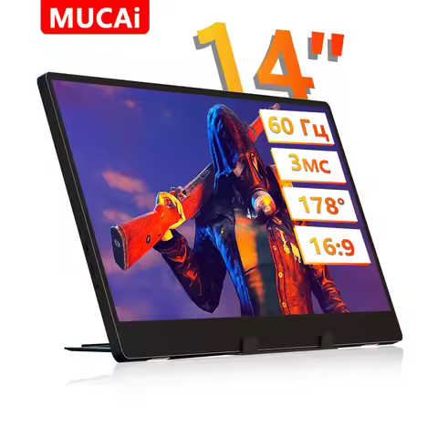 MUCAI N140-S36 14" Portable Monitor with Russian Language USB-C HDMI Plug&Play 178° Wide Angle 60Hz 