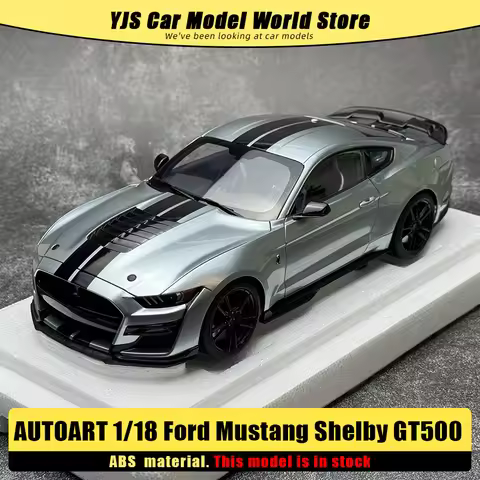 AUTOART New 1/18 scale Ford Mustang Shelby GT500 WHITE SILVER Sports car model Static display Collec