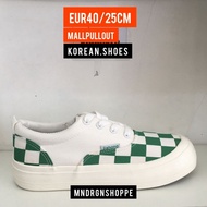Mndrgnshoppe MPO.Korean Shoes Low Eur40 Grn Checkboard(No Box)