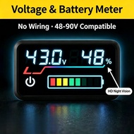 Battery Meter LED Display Voltage Percentage E-bike Electric Scooter 48-90V 24V 36V 48V 60V Digital 