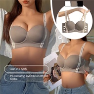 Seamless Bra Sexy Underwear Small Chest Gathered with Letters Shoulder Straps Bra