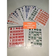 100pcs small foldable bingo card game card assorted color ( bingo royale )
