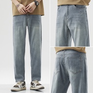 seluar jeans lelaki baggy jeans High-End Retro Tencel Ankle-Length Jeans Men Summer Ultra-Thin Breat