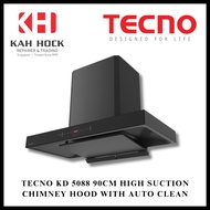 TECNO KD 5088 90CM HIGH SUCTION CHIMNEY HOOD WITH AUTO CLEAN + 1 YEAR WARRANTY