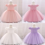 🔥 OFFER 🔥 Gaun Budak Perempuan Kembang Hot Sale Cute Baby Girl Dress Kids Dresses Party Wedding Lace Solid Baju Raya