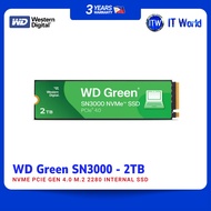 Western Digital WD Green SN3000 2TB NVMe PCIe Gen4 5000MB/s M.2 2280 Internal SSD WDS200T4G0E itw