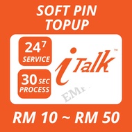 iTalk Soft Pin Topup RM 10 ~ RM 50