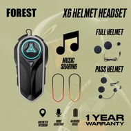 Forest X6 Bluetooth Intercom Music Sharing For Motorcycle Helmet Headset IP66 Waterproof