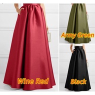 Skirt Kembang Tema Retro Saloma 60an 70an Europe Simple Solid Color Holiday With Back Zipper Side Po