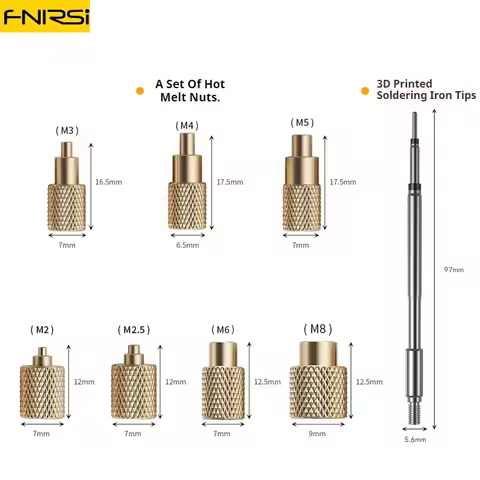 FNIRSI HS-02A 3D Printing Specialized Soldering Iron Internal Thread Hot Melt Nut Press Head Embedde