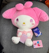 全新sanrio日本正版有牌公仔 睡衣 pajamas pillow 枕頭 my melody moonlight 月日 月夜 鎖匙扣 吊飾 三麗鷗  sega 景品 kawaii研究所 JAIA 絨