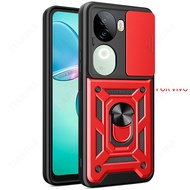 Slide Lens Armor Funda for Vivo IQOO Z9S 5G Global Case Magnetic Ring Stand Holder Cover for Vivo V4
