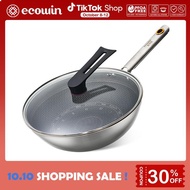 Ecowin Non Stick Pan Stainless Steel Wok Starlight Cookware Suitable Induction