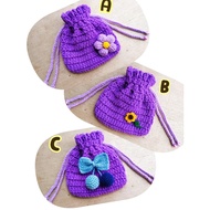 Drawstring Bag 4ply Yarn Width 10 Cm. Length 10