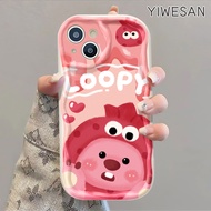 YIWESAN Casing Hp Samsung A05 A05s A04 A04E M04 F04 A04s A13 5G A14 5G Case sederhana Casing HP pinggiran transparan Softcase pola Loopy buah Kesing