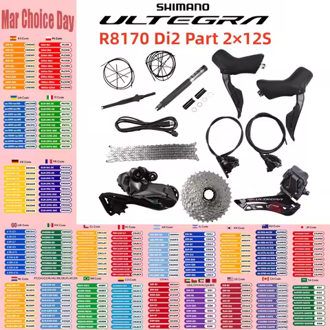 Shimano Ultegra R8170 Di2 Groupset 2x12S R8170 Brake R8150 FD RD R8100 Cassette M8100 Chain No Crank