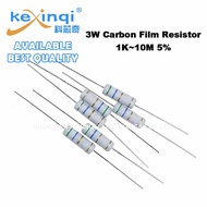 (10pcs) 3W Carbon Film Resistor 1K~10M 5% 2.2K 2.4K 3.3K 10K 47K 51K 68K 100K 220K 330K 470K 680K 1M