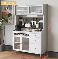 一體靠牆餐邊櫃 儲物櫃（白木紋-實木生態板）（尺寸：120*40*175cm）#H148064813