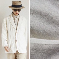 白色 中性經典 西裝外套 柞蠶絲真絲 疙瘩綢