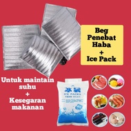 Beg Penebat Haba dan Ice Pack Untuk Kekalkan Suhu Makanan