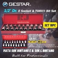 MATA Gestar Crossman 1/2" Drive E Sockets Torx Star E10 - E24 + 1/2" Star L Socket Bit Drive Torx Bi