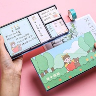 Jiahao Cartoon Boxed Cute Note Paper Sticky Note Tearable Student Message Book ins Note Note sticker