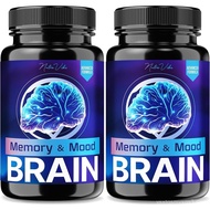 (2 Pack) Memory and Mood Brain – Premium Ingredients for Focus, Clarity & Concentration | Memory & M