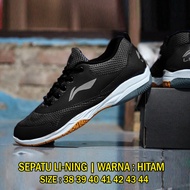 SEPATU TENNIS PRIA LINING hitam - SEPATU BULUTANGKIS LARI PRIA KEREN - SNEAKERS TRENDY SPORT SANTAI 