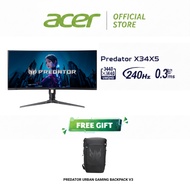 Acer Predator Monitor X34X5 (34''/QD-OLED Curved/UWQHD 3440 x 1440/240Hz/0.03ms GtG/99% DCI-P3/HDR40