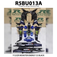 Rapido Cover Set Assembly Y125ZR Monster Energy (5) Black (Sticker Tanam)