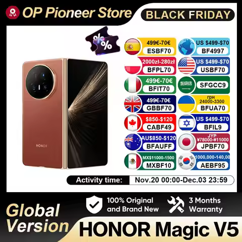 Global Version HONOR Magic V5 5G Foldable Smartphone android 7.95" LTPO OLED Display Snapdragon 8 El