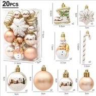 20/29Pcs Christmas Tree Christmas Balls Hanging Ornament Ornaments Set Snowflake Star Xmas Tree Hang