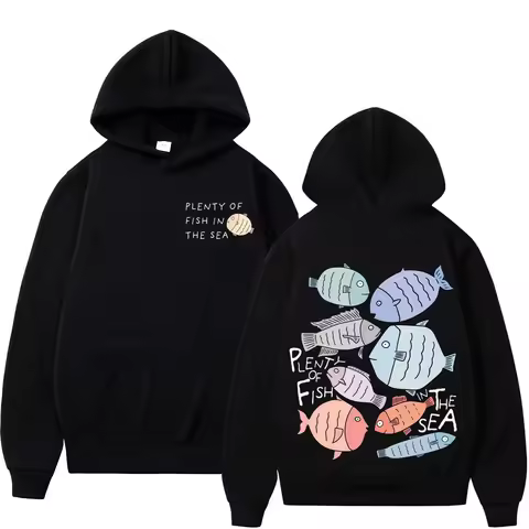Funny Fish Meme Hoodie Men Women Fashion Clothing Pullovers Long Sleeve Loose Casual Harajuku Oversi