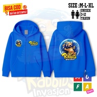 Unisex children's zipper jacket rabbids invasion zipper jacket for children aged 2-12 years