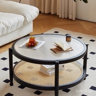 Solid Wood Small Apartment Changhong Living Room Nordic Combination Round Coffee Table Japanese Styl