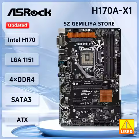 ASRock H170A-X1 Motherboard LGA 1151 Intel H170 DDR4 2133 64GB support i5-7500 6500 6300 6700 7400 7