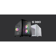 FSP S380 3D Curved Side Panel M-ATX Desktop PC Case / Casing With 6 ARGB Fans & VITA 750GM (750W) PS