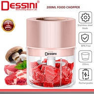 DESSINI USB Rechargeable Food Chopper 200ML Mini Blender Pengisar Bawang Cili Daging Portable Wirele