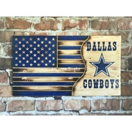 DALLAS COWBOYS themed wooden flag art wall decoration