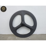FIXIE Carbon Trispoke Wheels | Fixed Gear Carbon Fibre Front Tri Spoke Wheelset Matte