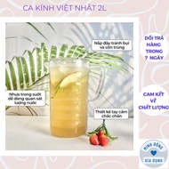 2 liter water mug, Viet Nhat glass mug (MS:6056), Transparent high heat resistant water bottle with 