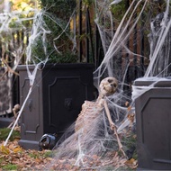 Spider web/fake spider silk for Halloween decoration (with spider)