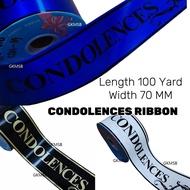 Waterproof Funeral Ribbon 70mm x 100Y 丧礼丝带 | Printed OPP for Condolence Flowers/Wreath