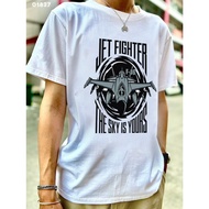 T-Shirt With Screen Print "F-16 JET FIGHTER" COTTON 1 1 1