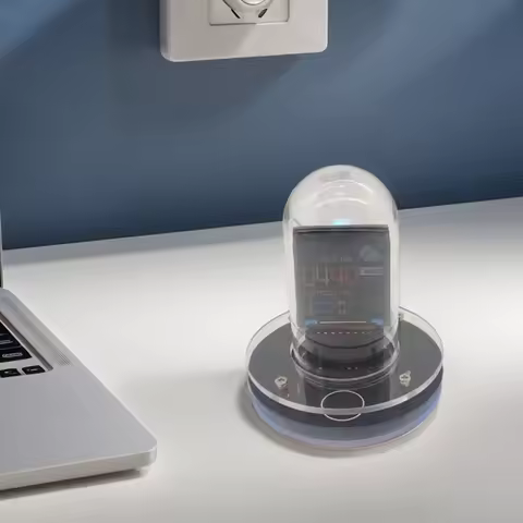 Smart WiFi Glow Tube Clock Weather Station Multi-Function Digital Desktop Decoration Bitcoin Price T