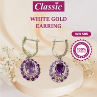 White Gold 585 Earring (pur 12d-0.072C-ct2.185ct semi) 耳环 Anting Anting Perempuan