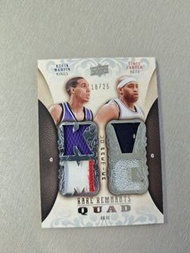 /25 Upper Deck Premier Kevin Martin Vince Carter Rare Remnants Quad patch 四窗物料 球衣